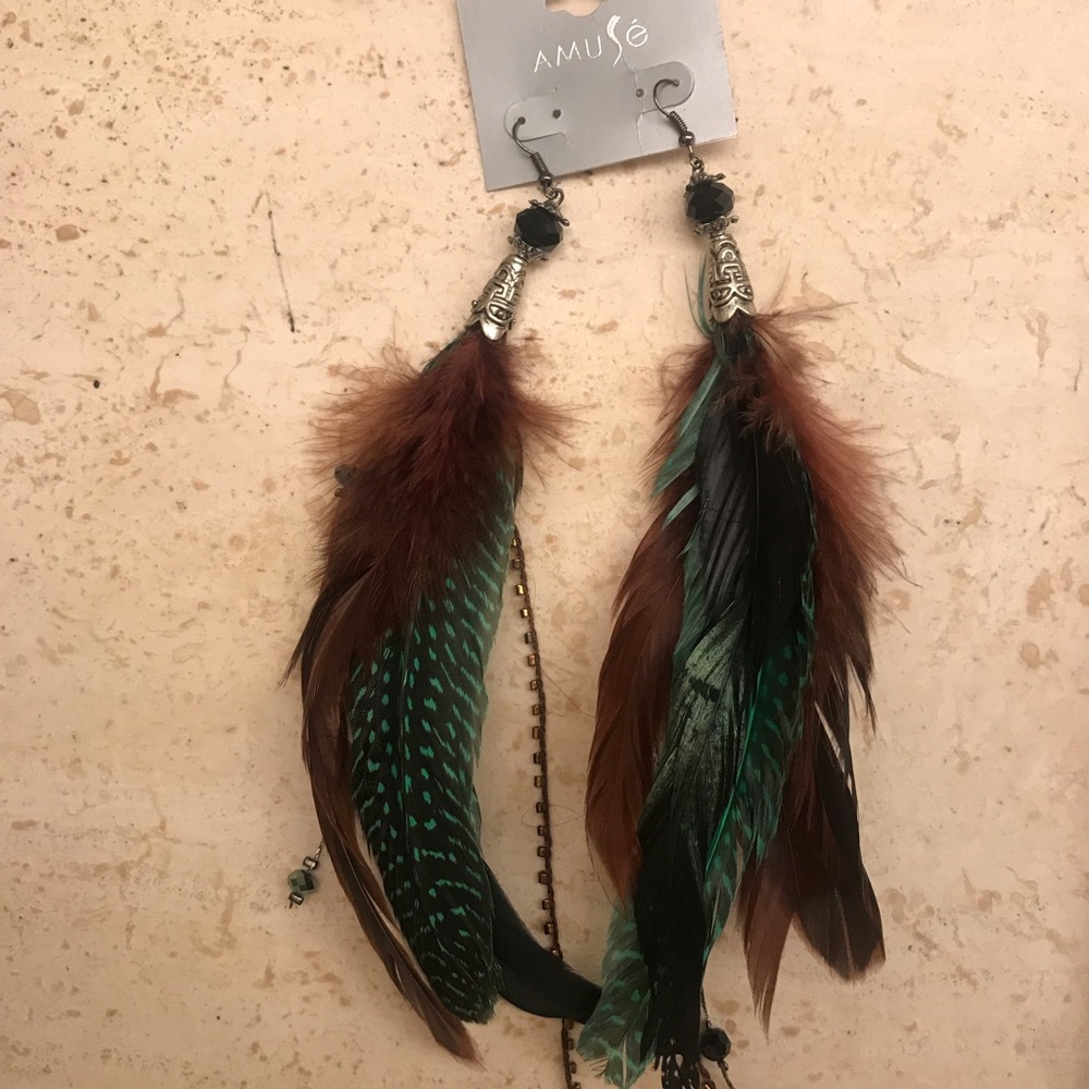 Long Feather Earrings